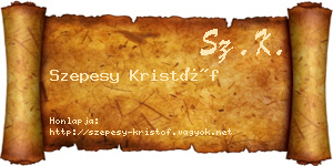 Szepesy Kristóf névjegykártya