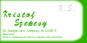 kristof szepesy business card